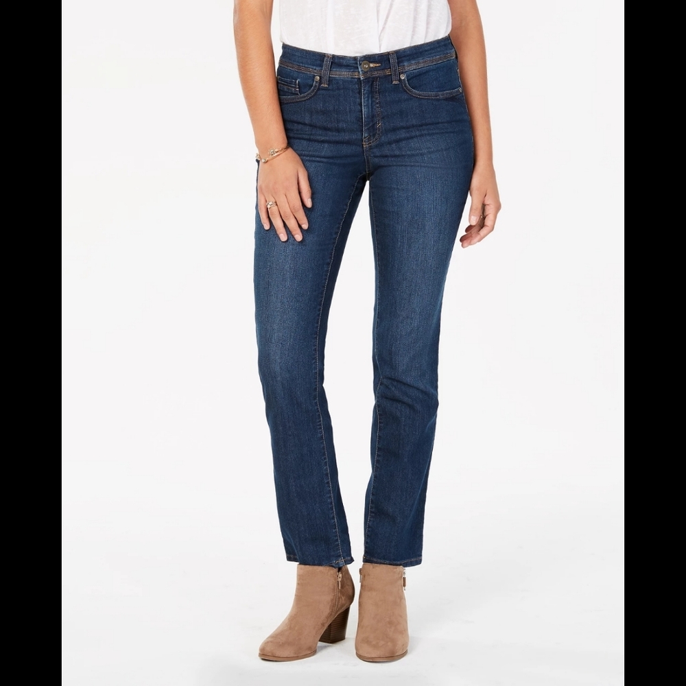 NWT Style & Co Women's High Rise Straight Leg Jeans tummy control size 14 Short
